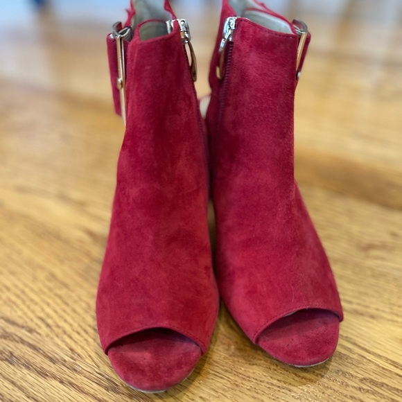 Vaneli Red Suede Bootie - Picture 3 of 6